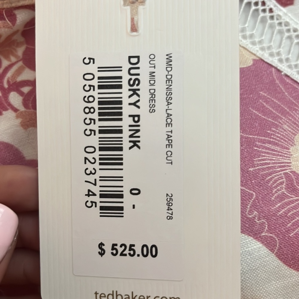 Ted Baker Denissa Floral Ladder Trim Midi Dress
Color: DUSKY PINK 
Size: 0 (2) - Picture 5 of 5